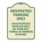 Signmission Restricted Parking Only Unauthorized Vehicles Will Be Ticketed Towed Owners Expense, TG-1824-22977 A-DES-TG-1824-22977 - alternate 1